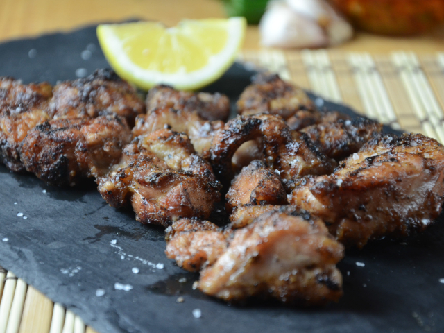 Mollejas a la brasa en restaurante argentino